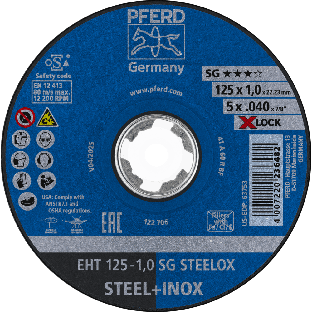 PFERD Trennscheiben EHT 125-1,0 SG STEELOX/X-LOCK