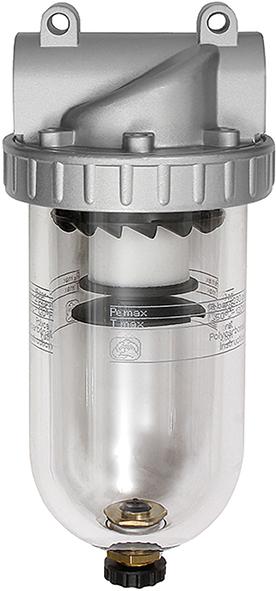 Druckluftfilter BR Standard, G1/4" DN6, BG 1, PC-Behälter, 5µm, RIEGLER