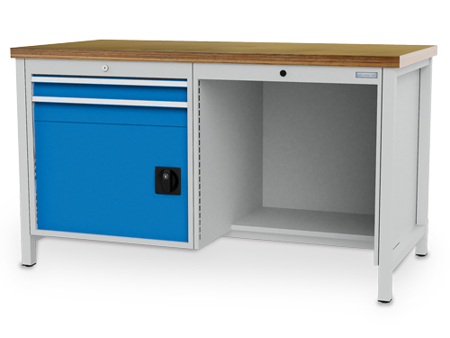 Kastenwerkbank, Tiefe 750 mm, R 24-24, Schubladenanzahl: 2, Anzahl Flügeltüre...