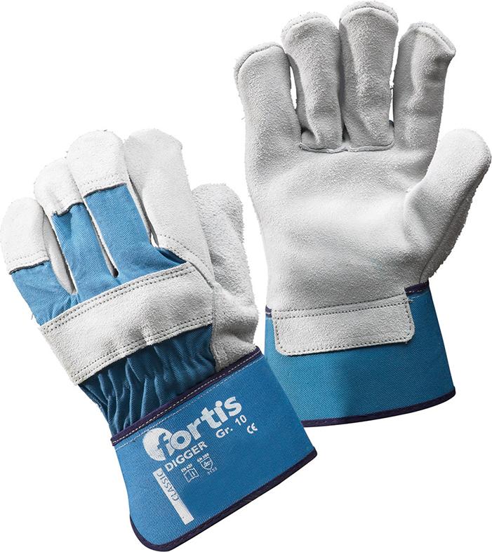 Handsch.Digger, Rindspaltleder, Gr.8, FORTIS