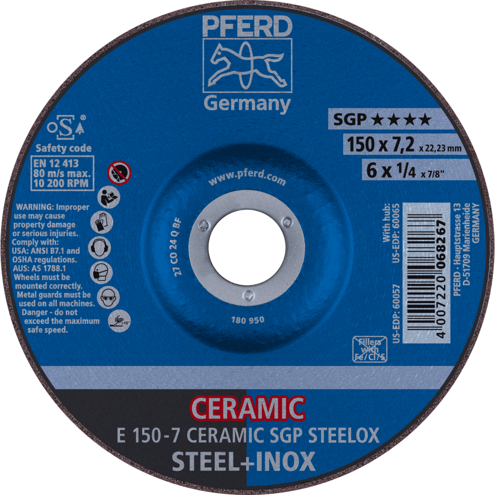 PFERD Schruppscheiben E 150-7 CERAMIC SGP STEELOX