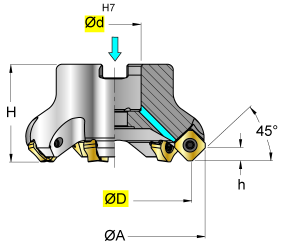 Powermill-Planfräser  Typ:S4501-8-160-20-12