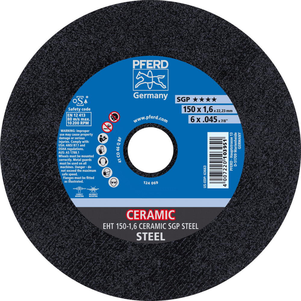 PFERD Trennscheiben EHT 150-1,6 CERAMIC SGP STEEL