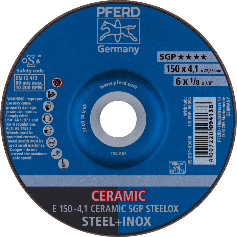 PFERD Schruppscheiben E 150-4,1 CERAMIC SGP STEELOX