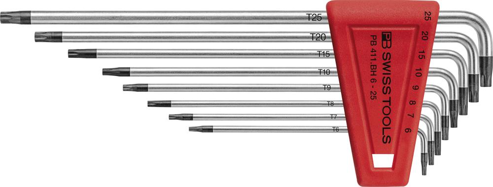 Winkelschraubendreher- Satz im Kunststoffhalter 8-teilig T6-T25 Bohrung PB Swiss Tools
