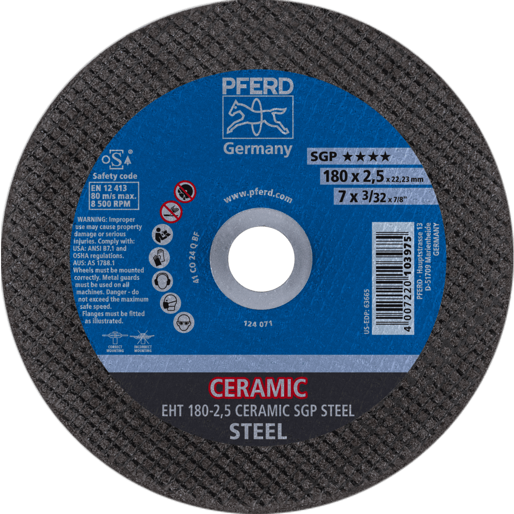 PFERD Trennscheiben EHT 180-2,5 CERAMIC SGP STEEL