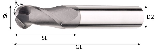 VHM-Radiusfräser Hardcut Durchmesser:5,00