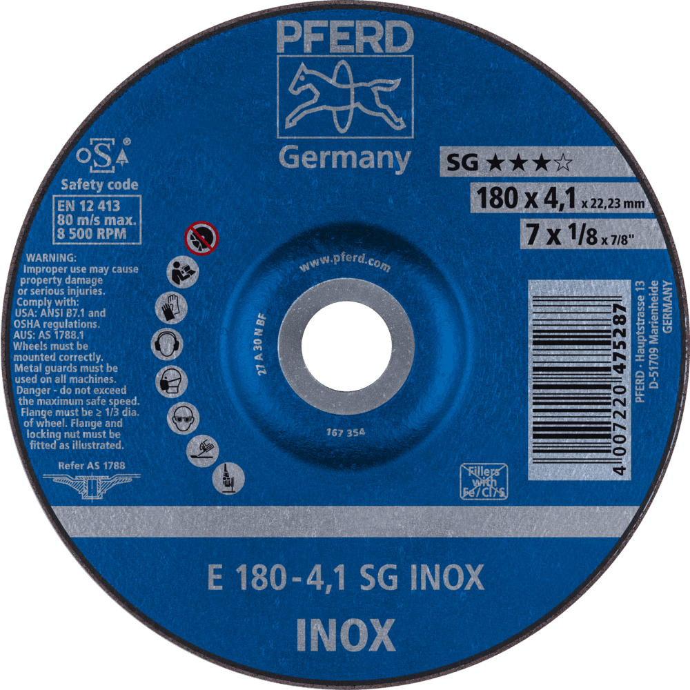 PFERD Schruppscheiben E 180-4,1 SG INOX