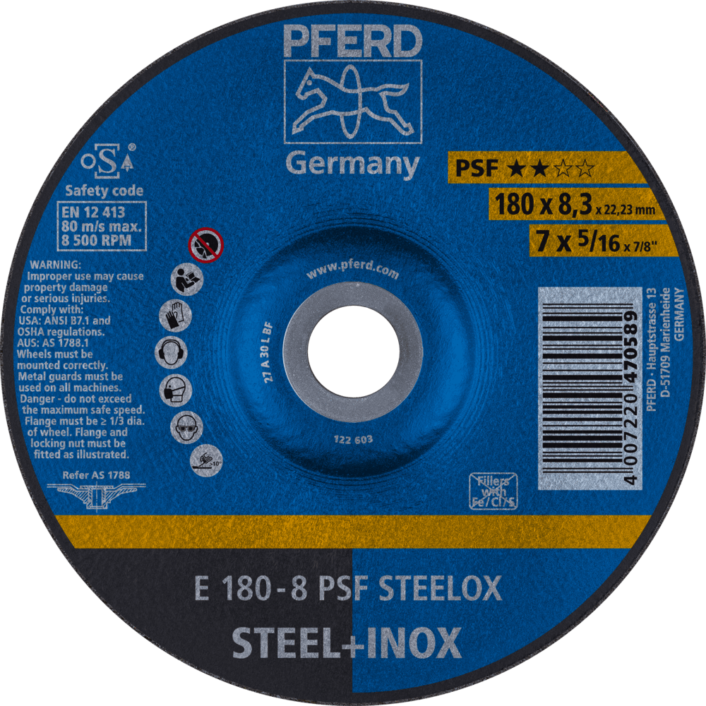 PFERD Schruppscheiben E 180-8 PSF STEELOX