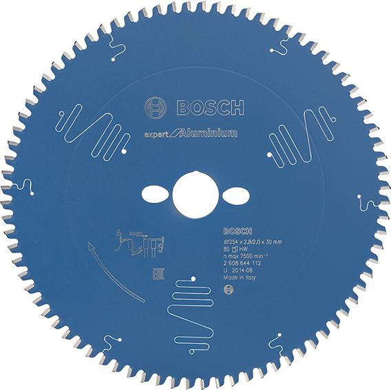 HM-Kreissägeblatt 254x2,8/2x30 80Z Bosch VE à 1 Stück Expert for Aluminium