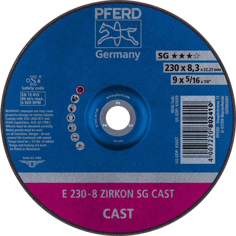 PFERD Schruppscheiben E 230-8 ZIRKON SG CAST