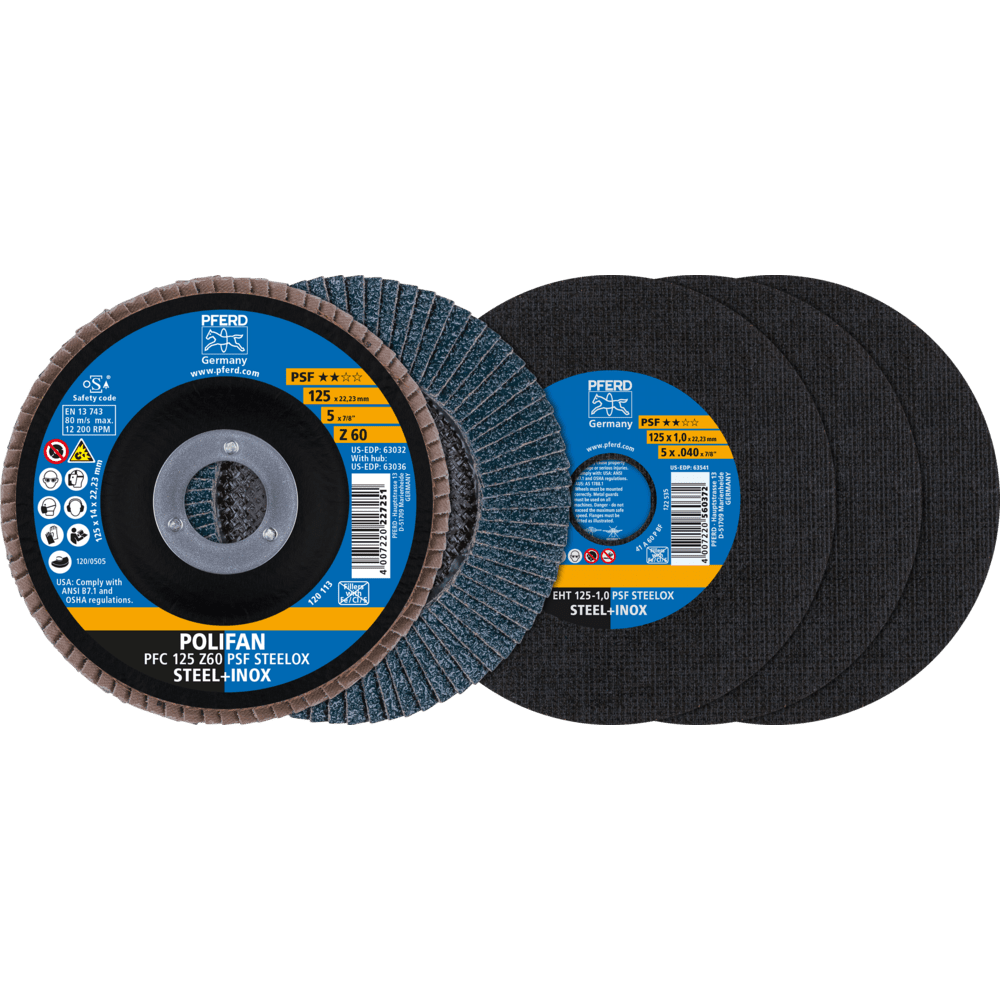 PFERD VKF-Material 6/VKF-Aktionen SET 125 PSF STEELOX (EHT 1,0/PFC Z60)
