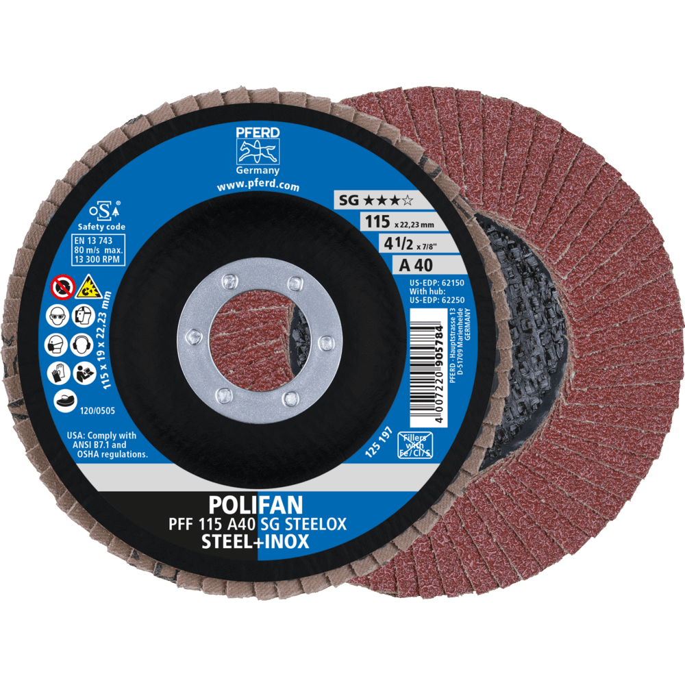 PFERD POLIFAN-Fächerscheiben PFF 115 A 40 SG STEELOX
