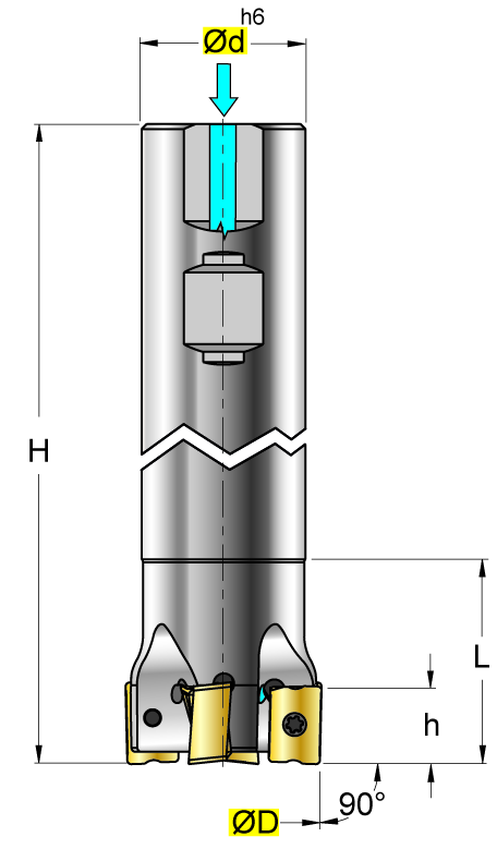 Eckfräser Typ:S9001-6W-032-03-15