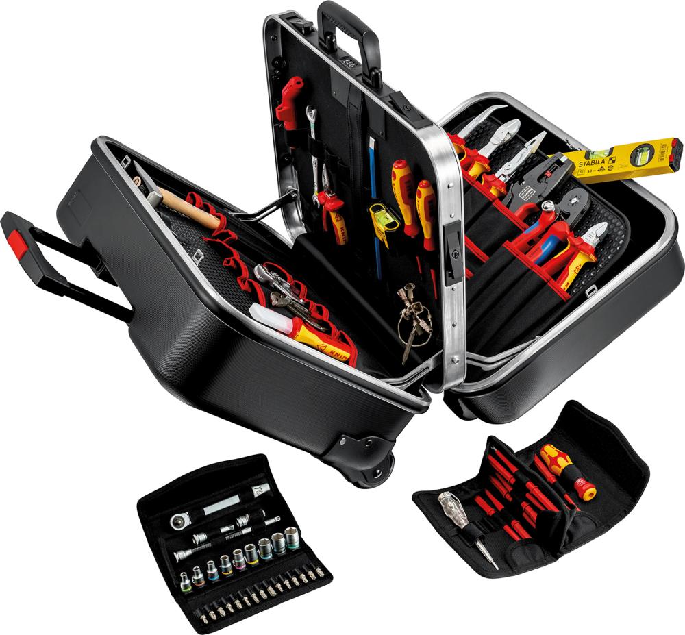 Werkzeugsortiment Twin Elektriker 63-teilig im Trolley Knipex