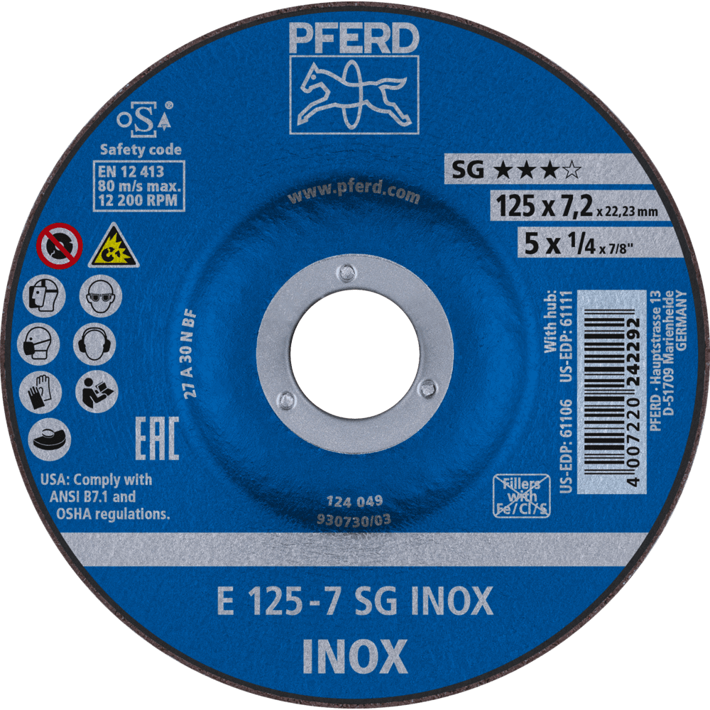 PFERD Schruppscheiben E 125-7 SG INOX