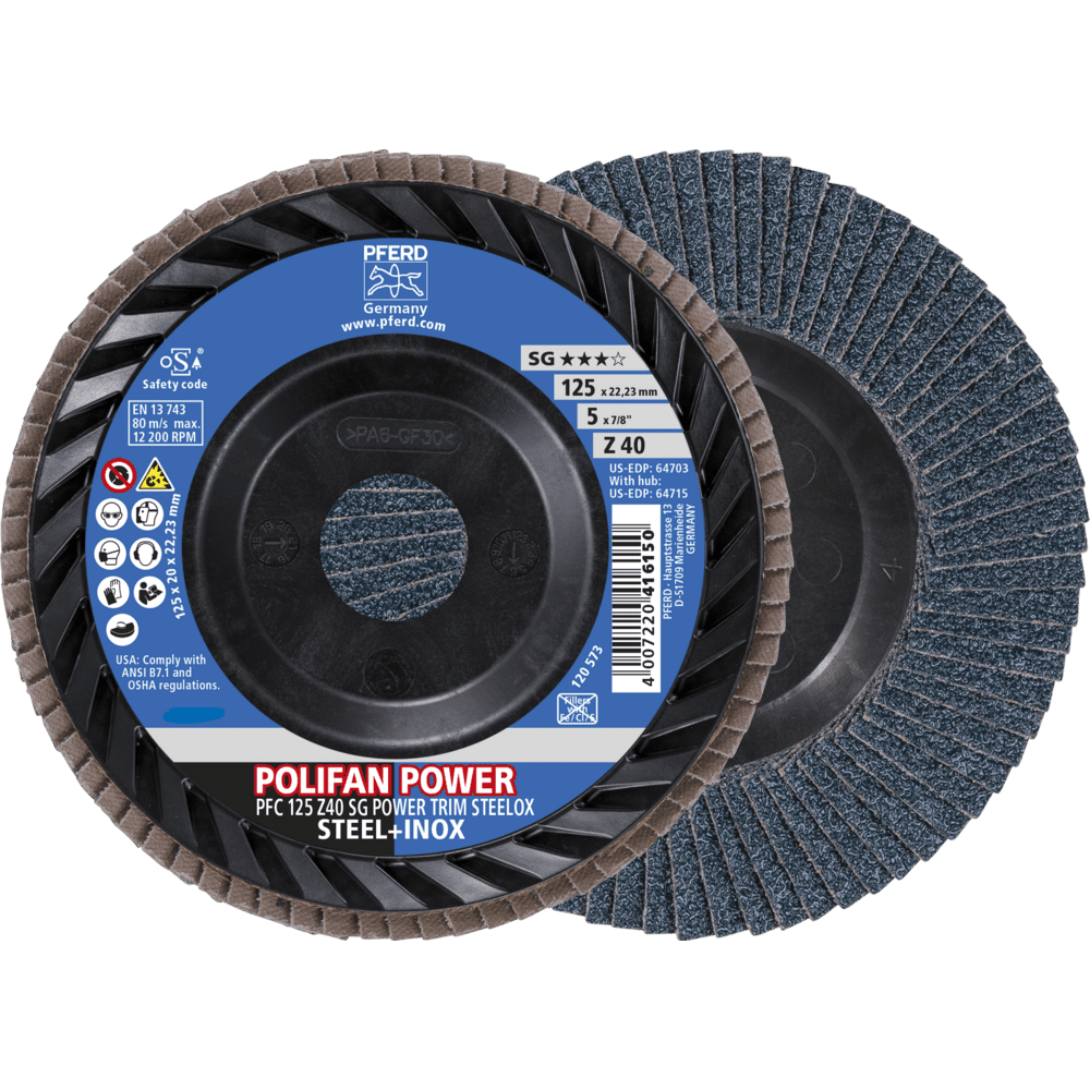 PFERD POLIFAN-Fächerscheiben PFC 125 Z 40 SG POWER TRIM STEELOX