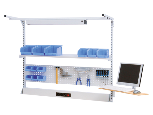 Multi-Wand-Aufbau Breite 1500 mit Obergestell, 1x Energiekanal, 1x Lochwand, ...