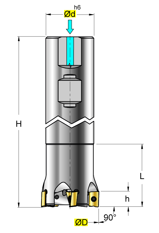 Eckfräser Typ:S9001-6W-020-03-10
