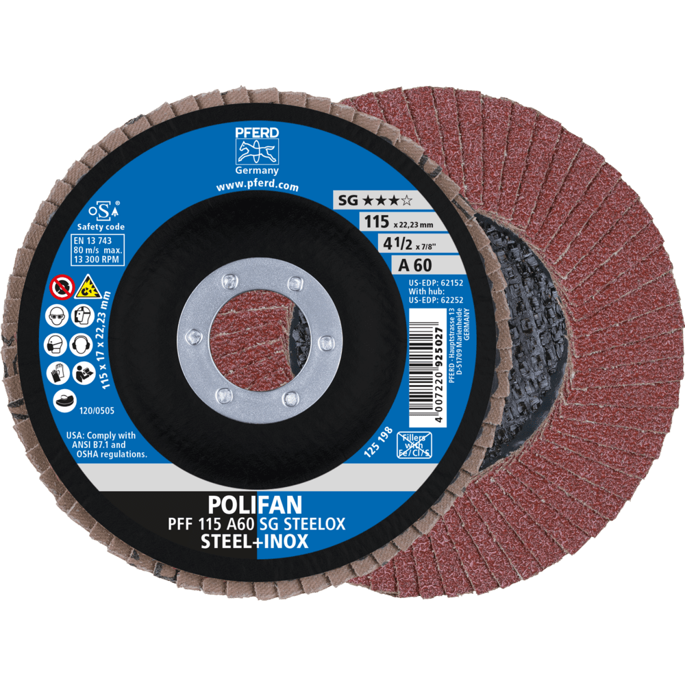 PFERD POLIFAN-Fächerscheiben PFF 115 A 60 SG STEELOX