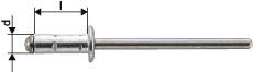 Mehrbereichs-Blindniet Alu/VA Flachrundkopf 4,8x10mm GESIPA PolyGrip