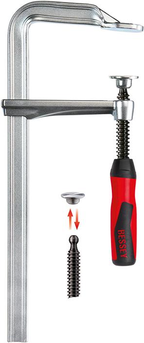 Schraubzwinge Ganzstahl mit 2-Komponenten-Heft 500x120mm BESSEY