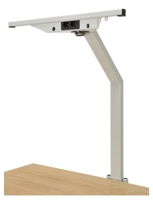 Stativ mit 2 x Schuko-Steckdosen und 1x Halogenbeleuchtung 35 W