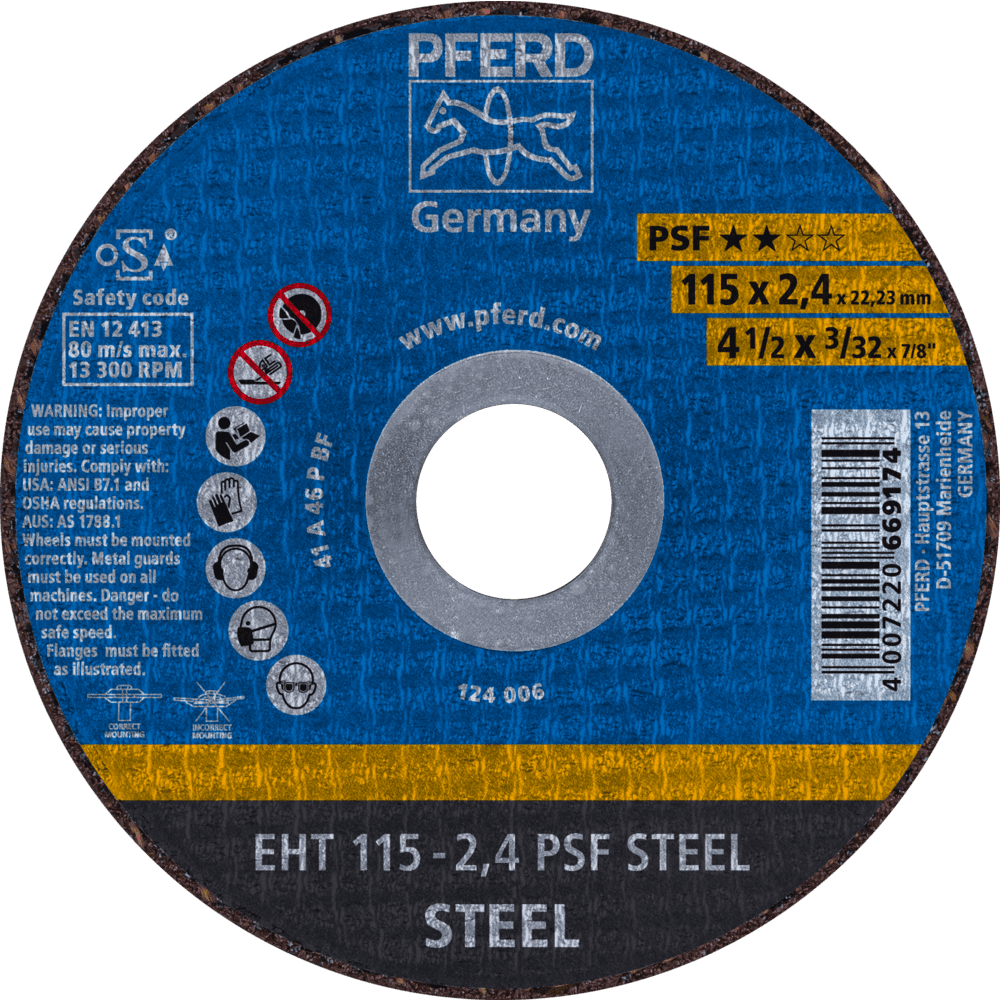 PFERD Trennscheiben EHT 115-2,4 PSF STEEL