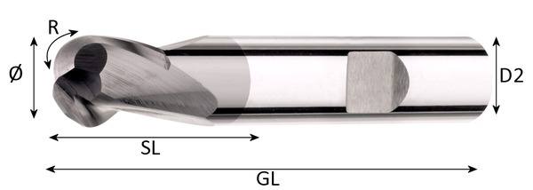 VHM-Radiusfräser Universal Black-Multi Durchmesser:5,00