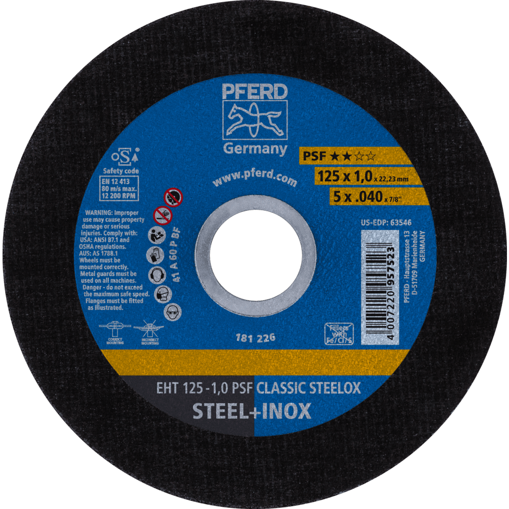 PFERD Trennscheiben EHT 125-1,0 PSF CLASSIC STEELOX