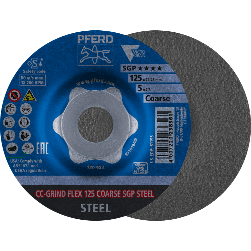 PFERD CC-GRIND (inkl. SOLID, FLEX, STRONG) CC-GRIND FLEX 125 COARSE SGP STEEL