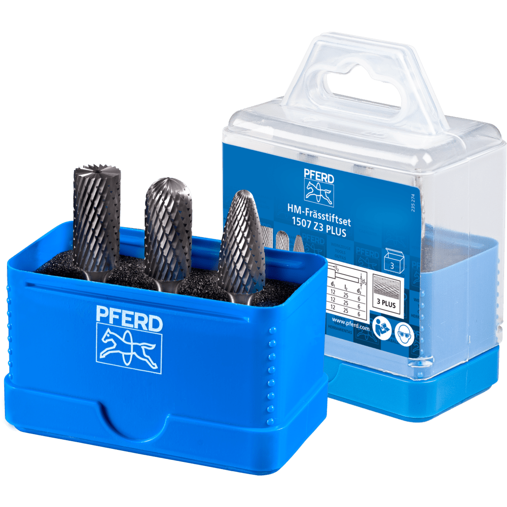 PFERD Hartmetallfrässtifte 1507 Z3 PLUS 3TLG