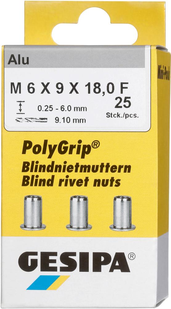 Bl.Nietm.Alu Minipack Polygrip M6 x 9 x 18