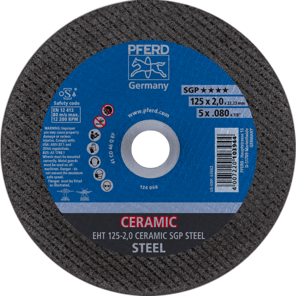 PFERD Trennscheiben EHT 125-2,0 CERAMIC SGP STEEL