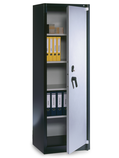 Feuergeschützter Schrank, 2x Türe innen, 4x verstellbarer Fachboden