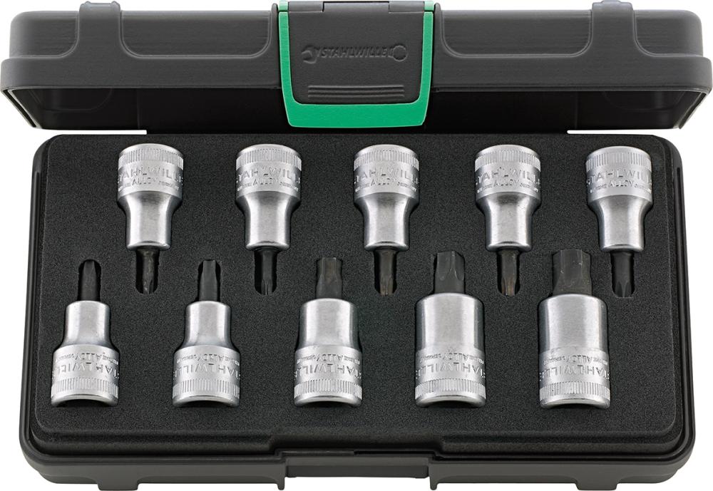 Schraubendrehereinsatz- Satz 1/2" T20 bis T60 10-teilig Stahlwille