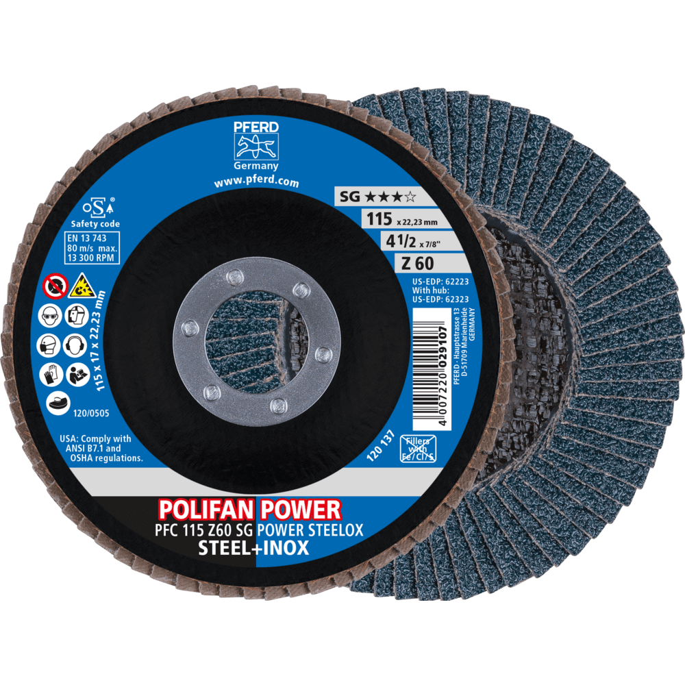 PFERD POLIFAN-Fächerscheiben PFC 115 Z 60 SG POWER STEELOX
