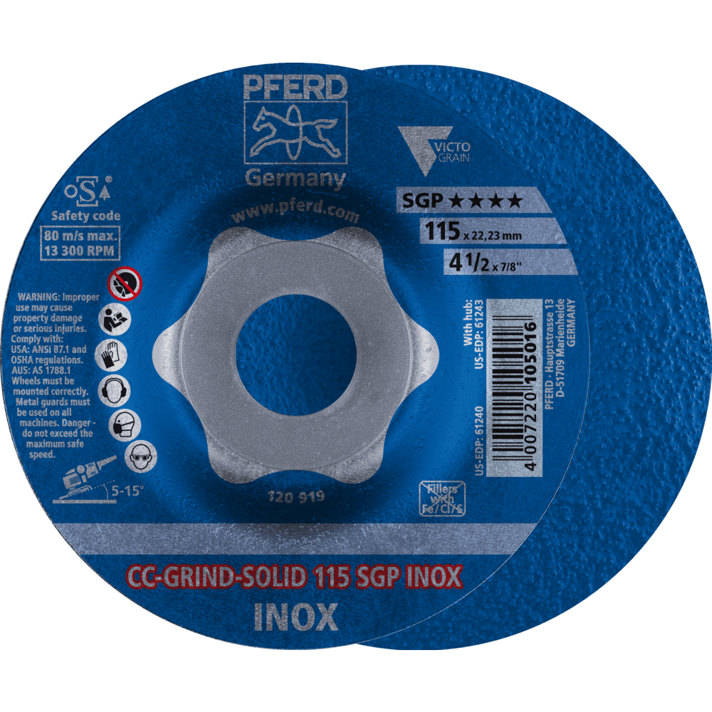 PFERD CC-GRIND (inkl. SOLID, FLEX, STRONG) CC-GRIND SOLID 115 SGP INOX