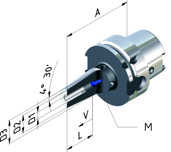 Schrumpf-Futter 4,5° HSK-A 63 - 6 - 160