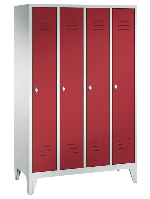 Garderobenschrank mit 150 mm hohe Füße, 4x Abteil, Abteilbreite in mm: 300, D...