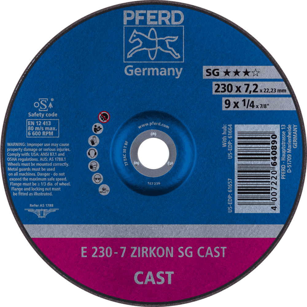 PFERD Schruppscheiben E 230-7 ZIRKON SG CAST