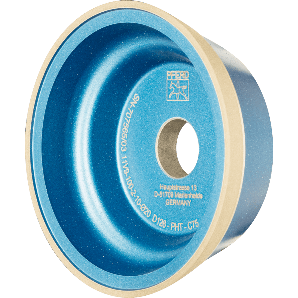 PFERD Dia.- und CBN-Werkzeuge Kunstharz 11V9 100-2-10-20 D 126 PHT C75