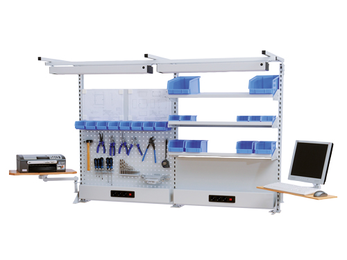 Multi-Wand-Aufbau Breite 2000 mit Obergestell, 2x Energiekanal, 2x Magnetwand...