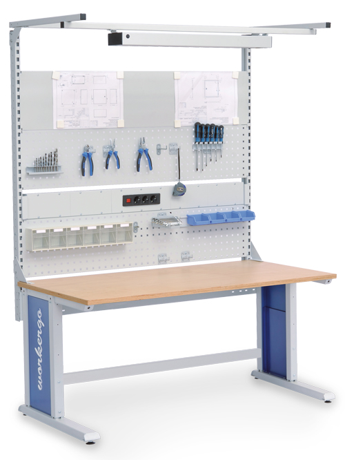 Multi-Wand-Aufbau workergo Breite 2000 mit Obergestell, 1x Energieleiste , 4x...