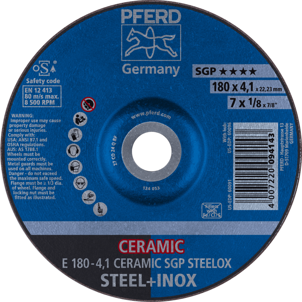 PFERD Schruppscheiben E 180-4,1 CERAMIC SGP STEELOX