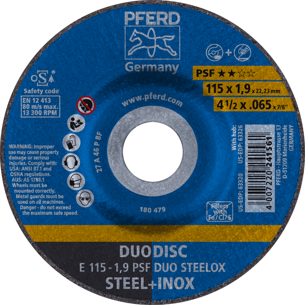 PFERD Trennscheiben E 115-1,9 PSF DUO STEELOX