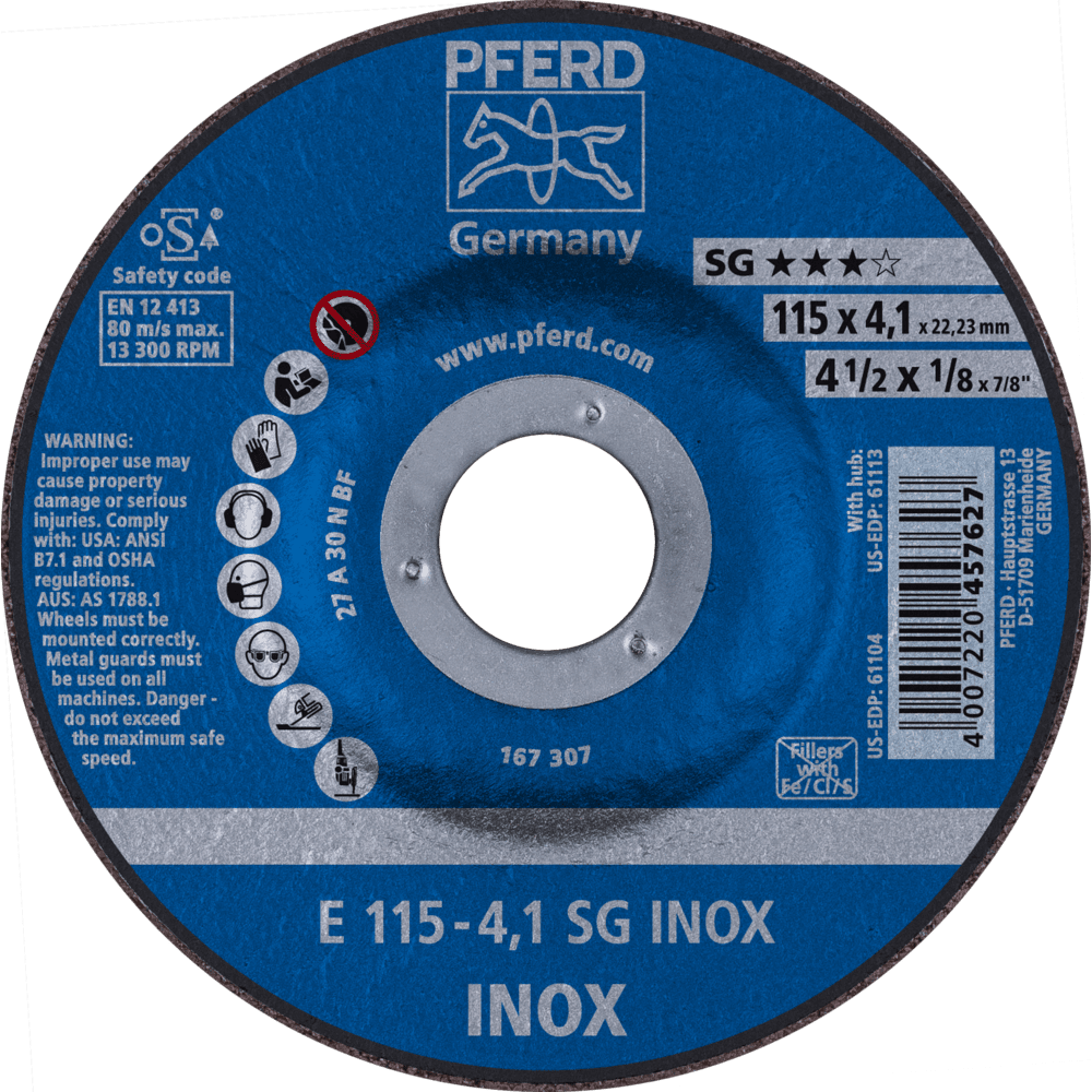 PFERD Schruppscheiben E 115-4,1 SG INOX