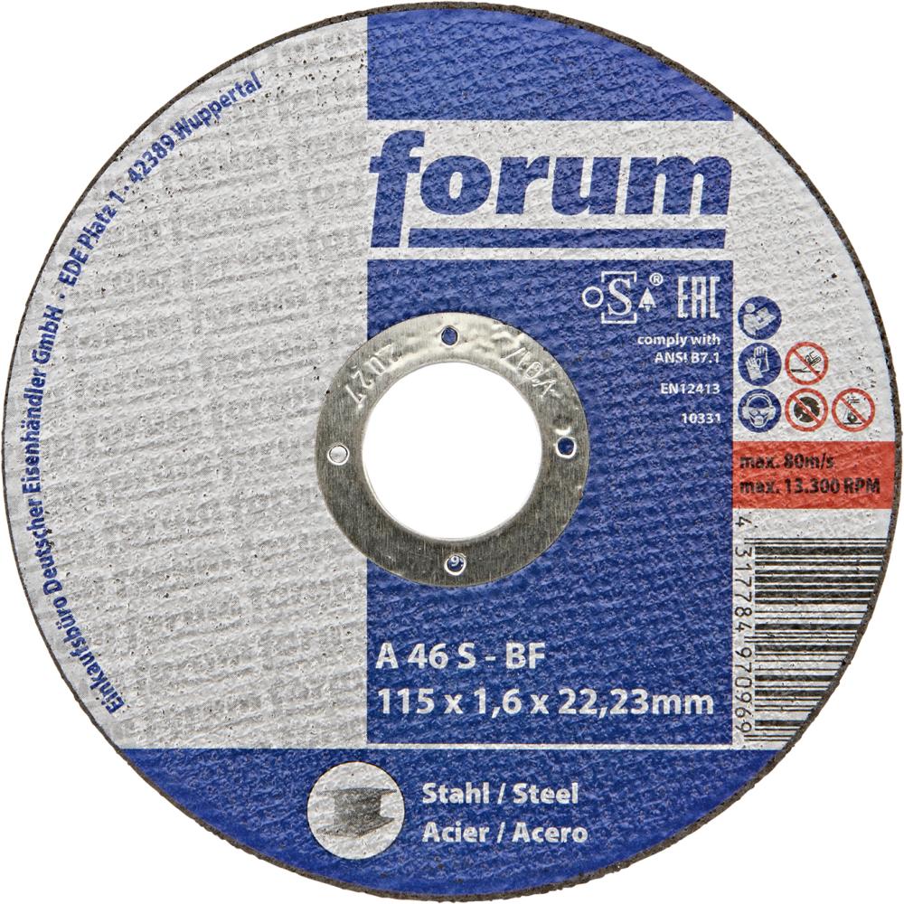 Trennscheibe Stahl 115 x 1,6 mm, T41 gerade FORUM