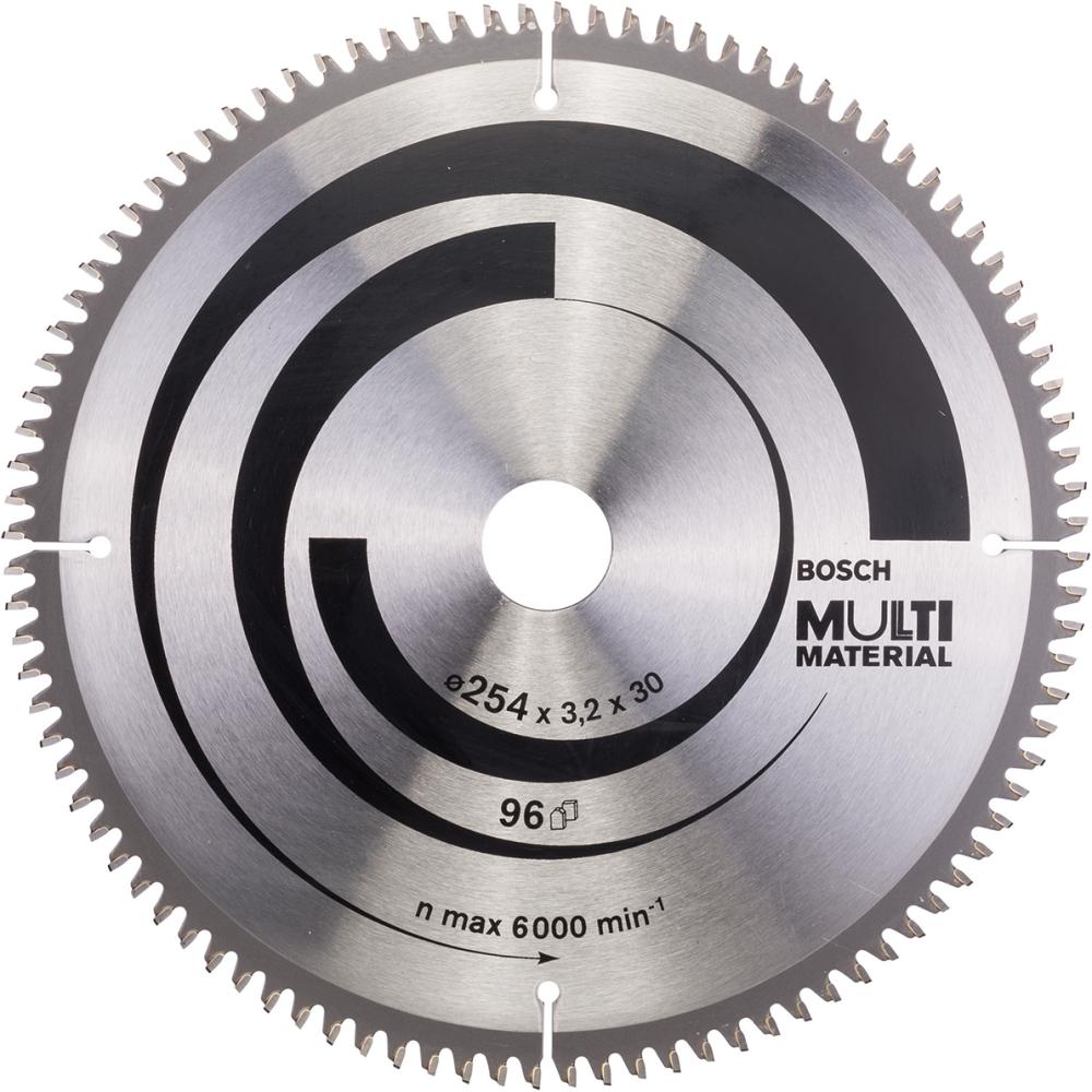 HM-Kreissägeblatt 254x3,2/2,5x30 96Z Bosch VE à 1 Stück Multi Mat für Kappsägen