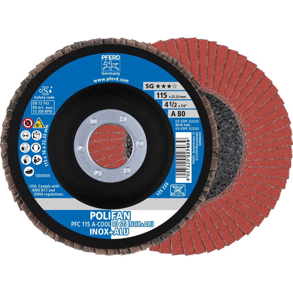 PFERD POLIFAN-Fächerscheiben PFC 115 A-COOL 80 SG INOX+ALU